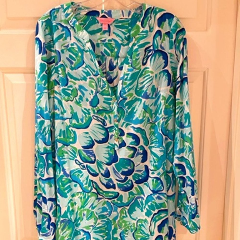 Lilly Pulitzer Watercolor Silk Dress - Size Medium